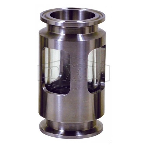 Compact Sight Glass, 1-1/2 in Sight Dia, Clamp, 3.64 in L, 100 psi Working, 316L SS